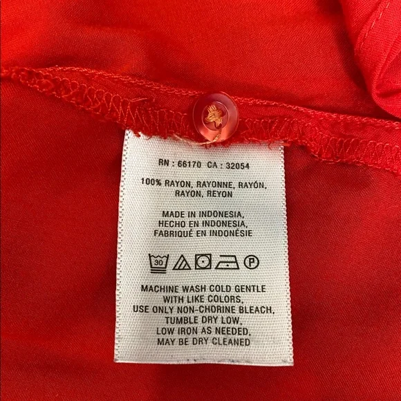 Anthropologie Maeve Red Sleeveless Button Down Top Size 12 - Picture 9 of 9